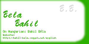 bela bahil business card