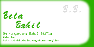 bela bahil business card